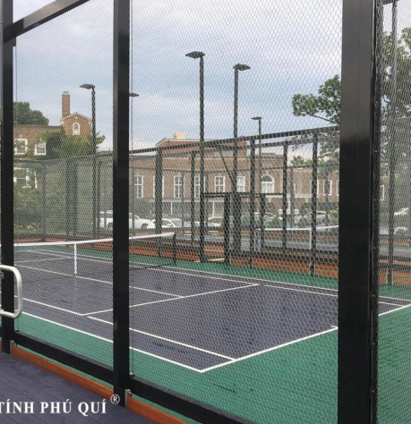 Làm chung mặt sân padel tennis - pickleball cao cấp 9 lớp sơn có 10% Hạt Cao Su TopSports nền bê tông